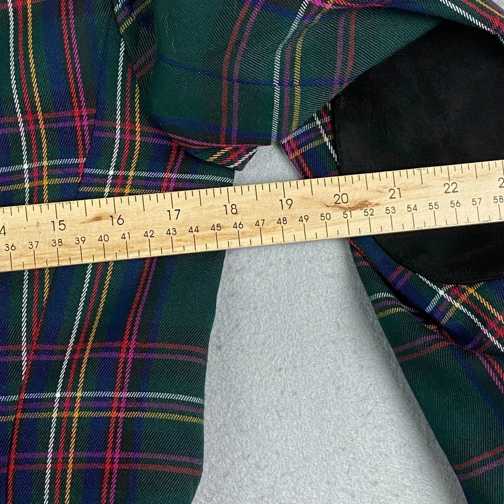Tommy Hilfiger Plaid Blazer Womens Size 6 Preppy Equestrian Elbow Patch Jacket - Picture 11 of 16